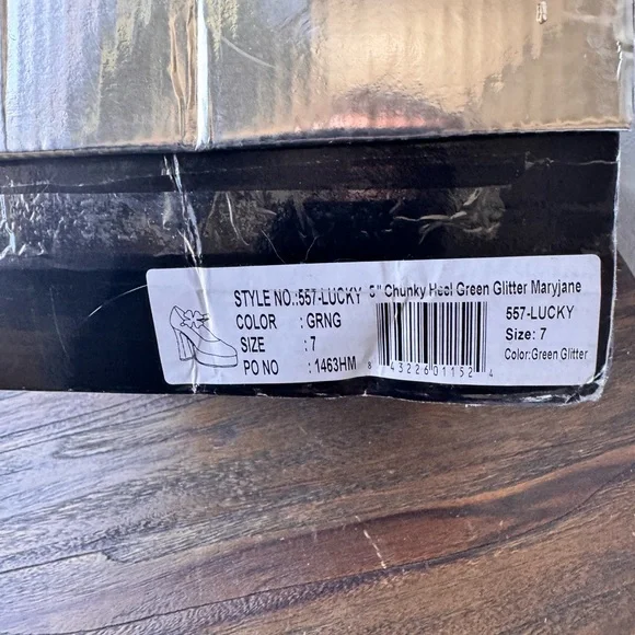 Ellie 5” Chunky Heel Green Glitter Mary Jane – Size 7 – NIB - Picture 7 of 9